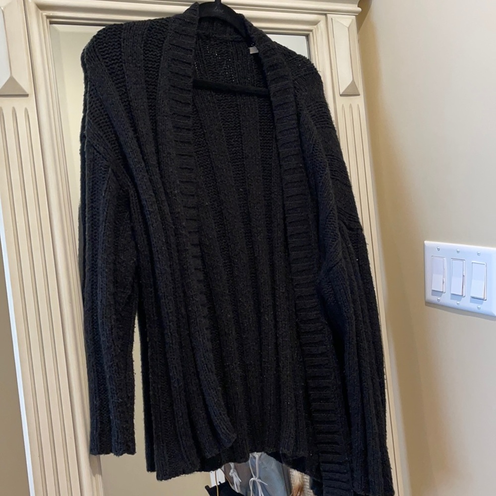 Heavy black soft sweater cardigan